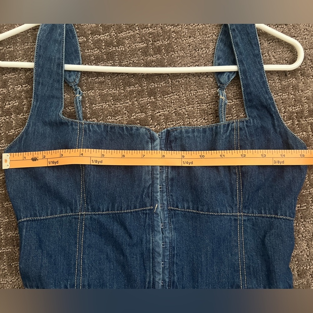 Vici Gianni Blue Denim Midi Dress with Square Neck - Picture 7 of 7